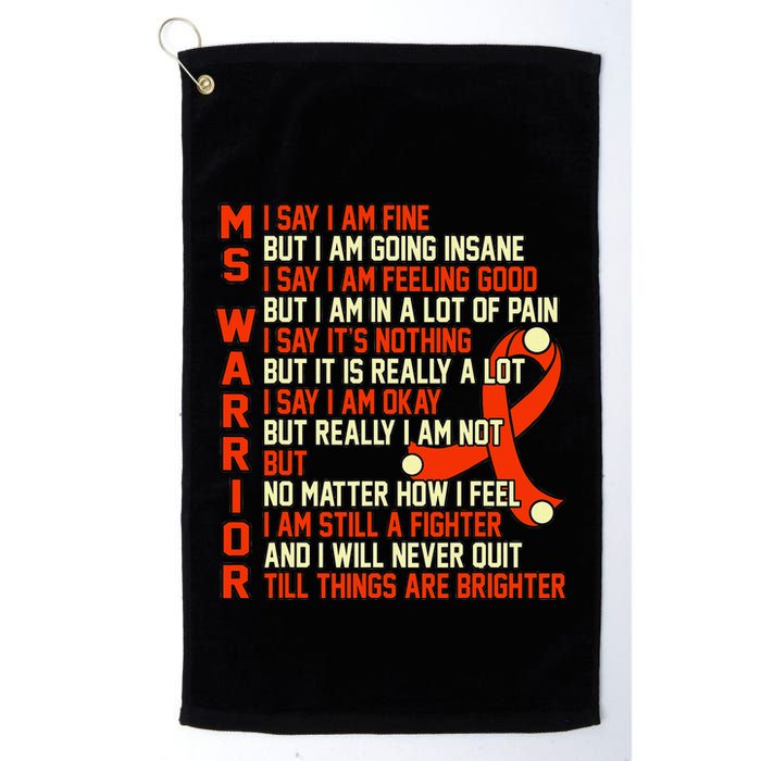 Ms Warrior Multiple Sclerosis Awareness Graphic Golf Towel