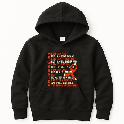 Ms Warrior Multiple Sclerosis Awareness Graphic Kids Hoodie