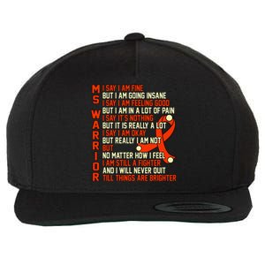 Ms Warrior Multiple Sclerosis Awareness Graphic Wool Snapback Cap