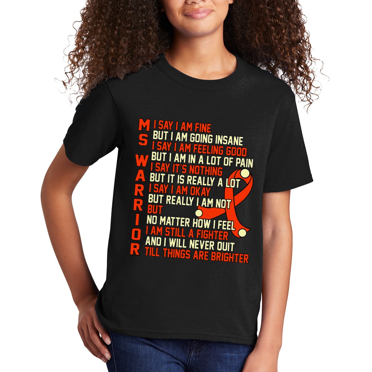 Ms Warrior Multiple Sclerosis Awareness Graphic Kids T-Shirt