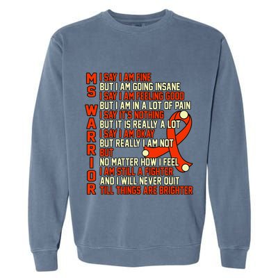 Ms Warrior Multiple Sclerosis Awareness Graphic Garment-Dyed Sweatshirt