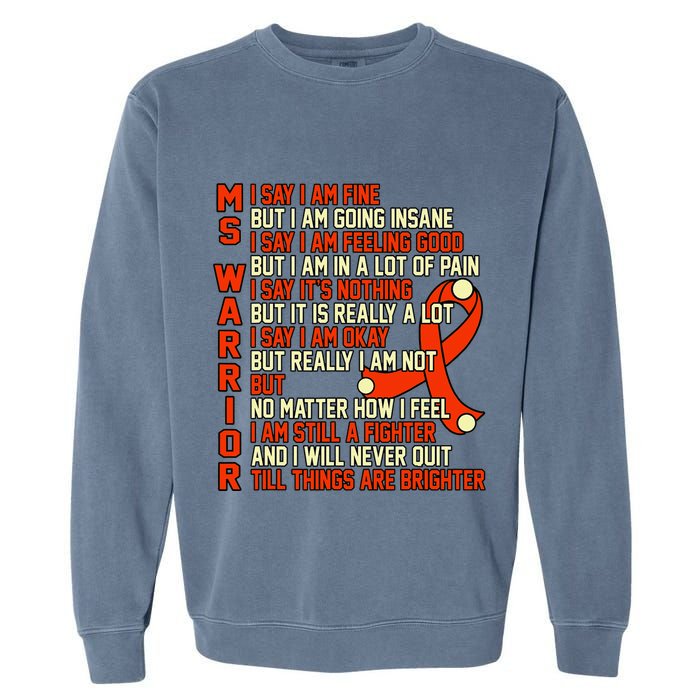 Ms Warrior Multiple Sclerosis Awareness Graphic Garment-Dyed Sweatshirt