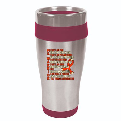 Ms Warrior Multiple Sclerosis Awareness Graphic 16oz Travel Tumbler