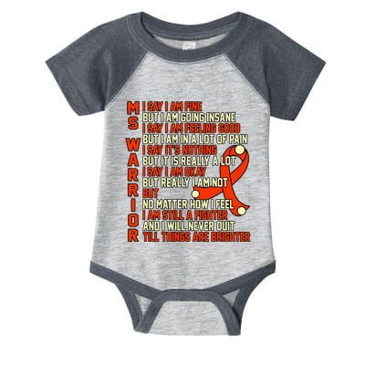 Ms Warrior Multiple Sclerosis Awareness Graphic Infant Baby Jersey Bodysuit
