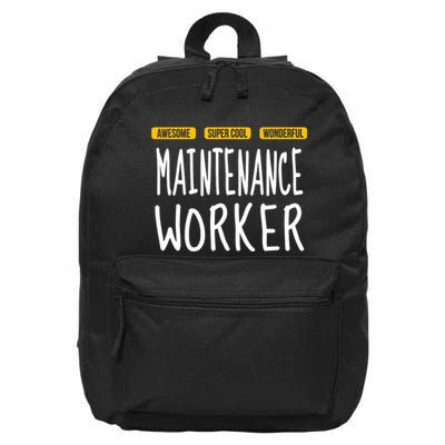Maintenance Worker 16 in Basic Backpack