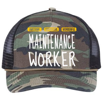 Maintenance Worker Retro Rope Trucker Hat Cap