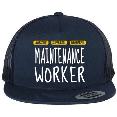 Maintenance Worker Flat Bill Trucker Hat