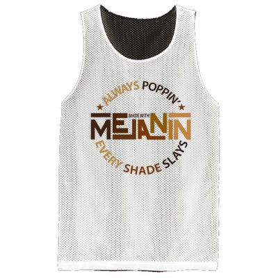 Made With Melanin Always Poppin Every Shade Slays Human Rights Mesh Reversible Basketball Jersey Tank