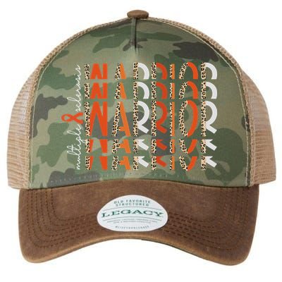 Ms Warrior Multiple Sclerosis Awareness Orange Ribbon Legacy Tie Dye Trucker Hat