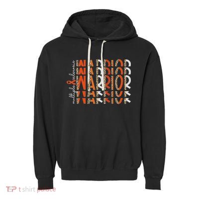 Ms Warrior Multiple Sclerosis Awareness Orange Ribbon Garment-Dyed Fleece Hoodie