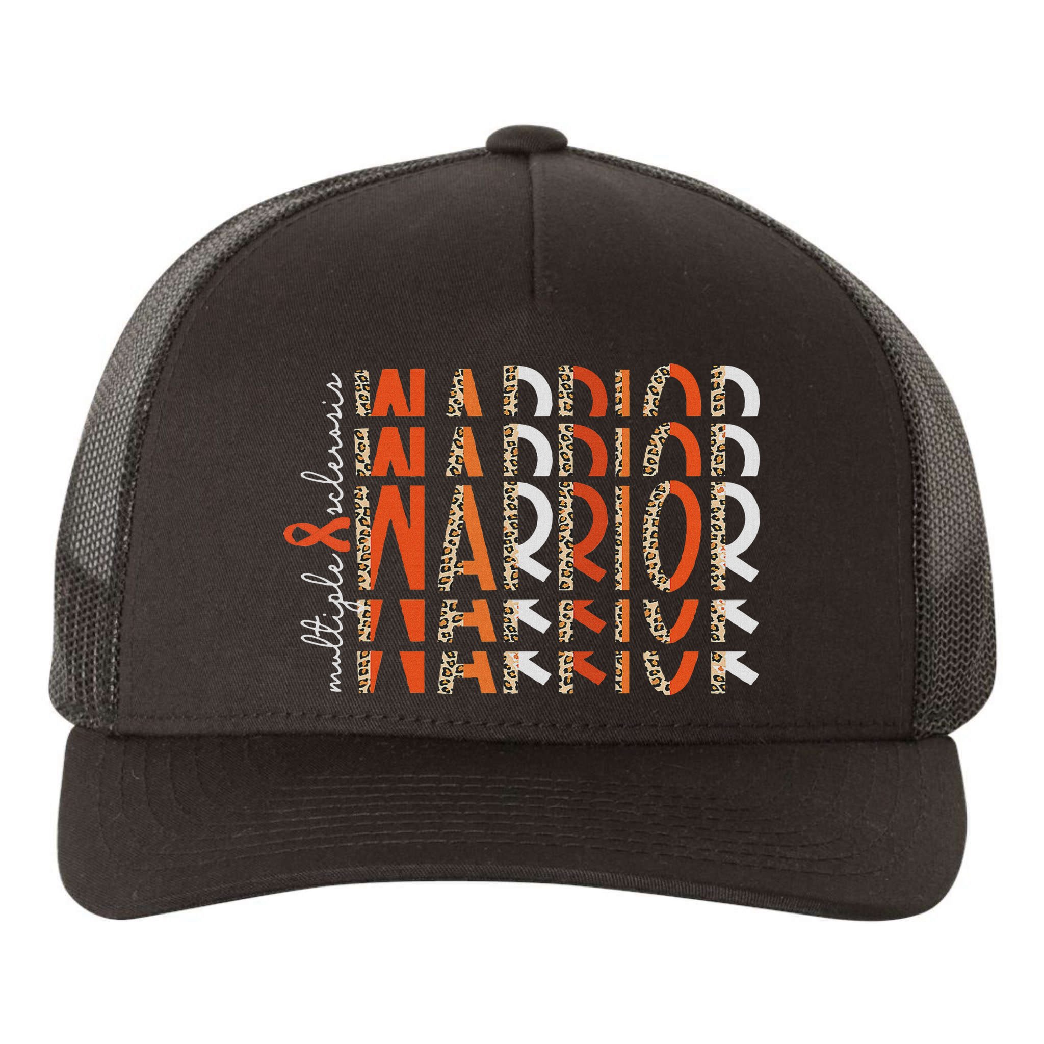 Ms Warrior Multiple Sclerosis Awareness Orange Ribbon Yupoong Adult 5-Panel Trucker Hat