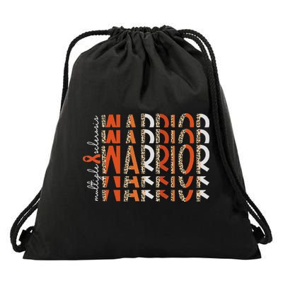 Ms Warrior Multiple Sclerosis Awareness Orange Ribbon Drawstring Bag
