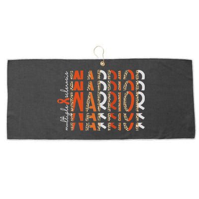 Ms Warrior Multiple Sclerosis Awareness Orange Ribbon Large Microfiber Waffle Golf Towel