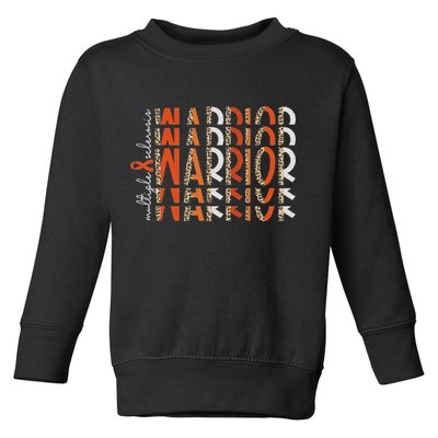 Ms Warrior Multiple Sclerosis Awareness Orange Ribbon Toddler Sweatshirt
