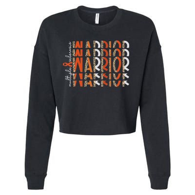 Ms Warrior Multiple Sclerosis Awareness Orange Ribbon Cropped Pullover Crew