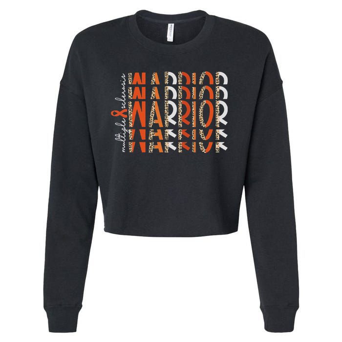 Ms Warrior Multiple Sclerosis Awareness Orange Ribbon Cropped Pullover Crew