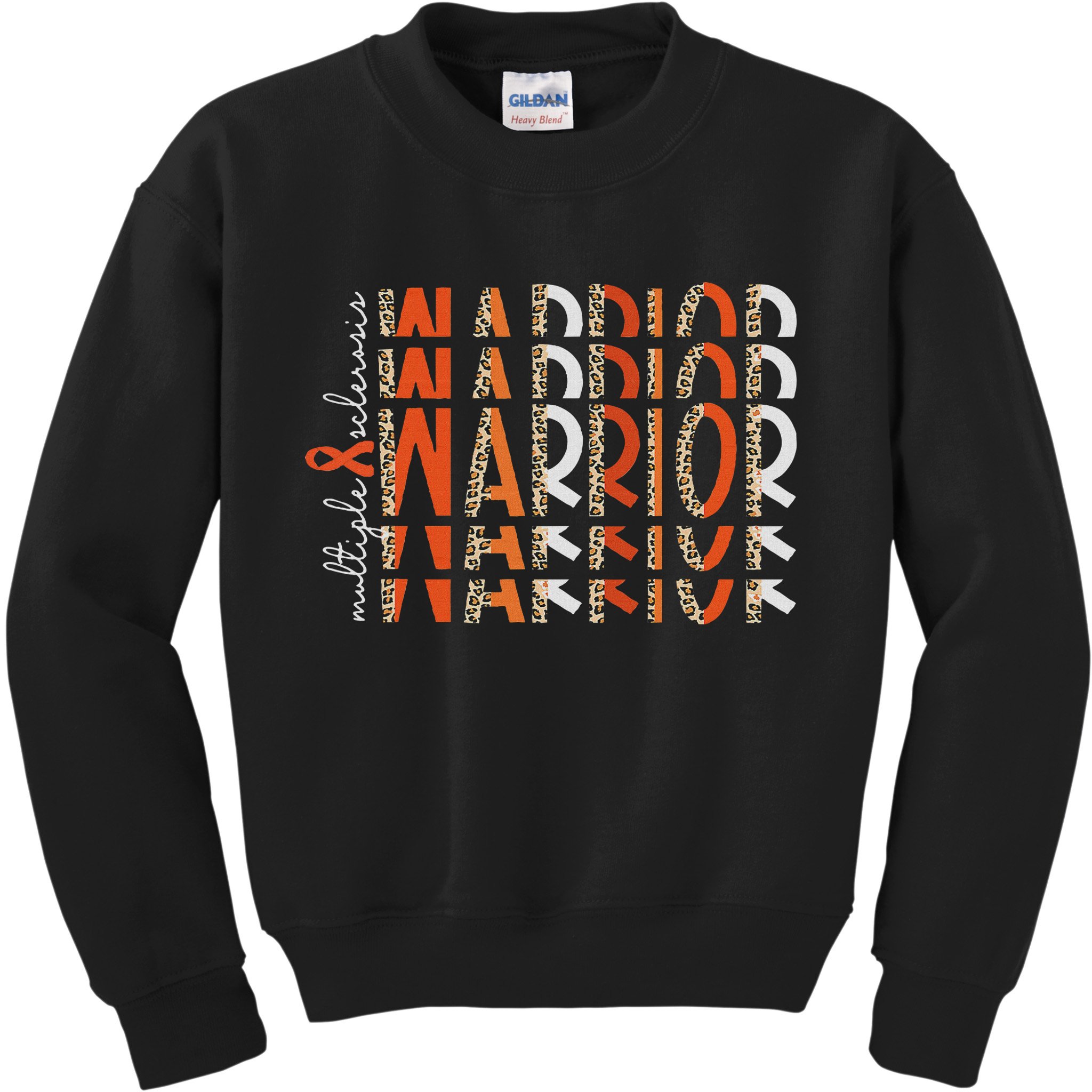 Ms Warrior Multiple Sclerosis Awareness Orange Ribbon Kids Sweatshirt