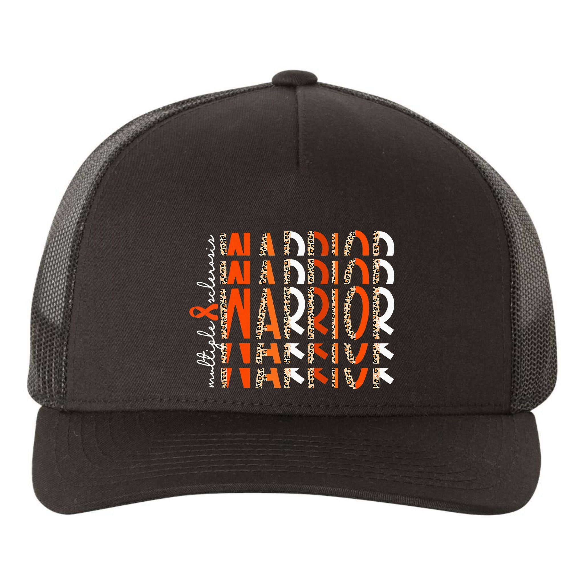 Ms Warrior Multiple Sclerosis Awareness Orange Ribbon Yupoong Adult 5-Panel Trucker Hat