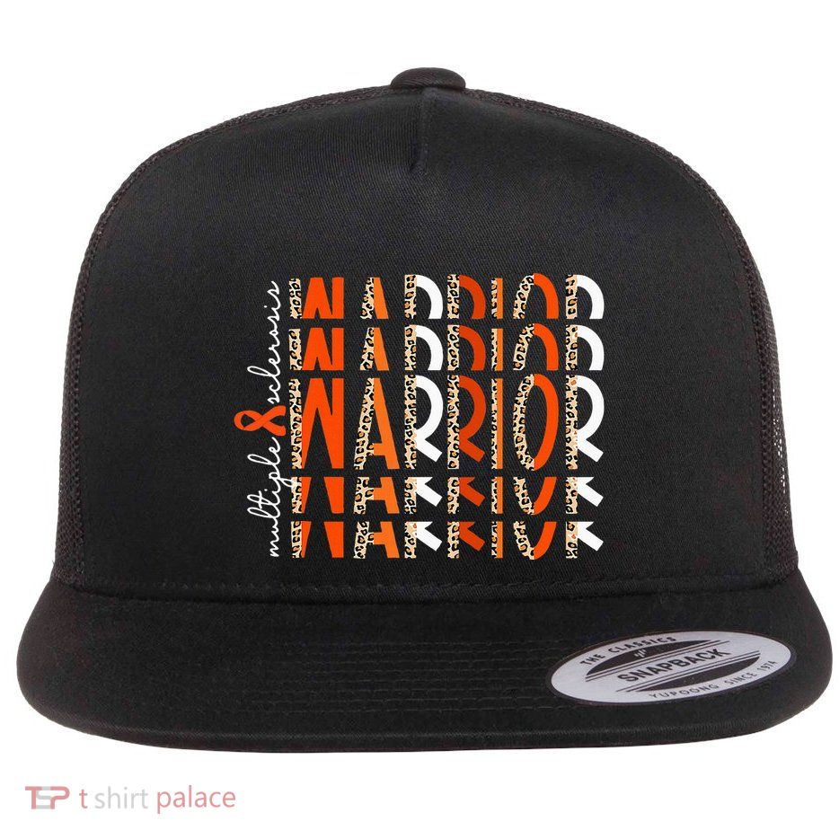 Ms Warrior Multiple Sclerosis Awareness Orange Ribbon Flatbill Hat
