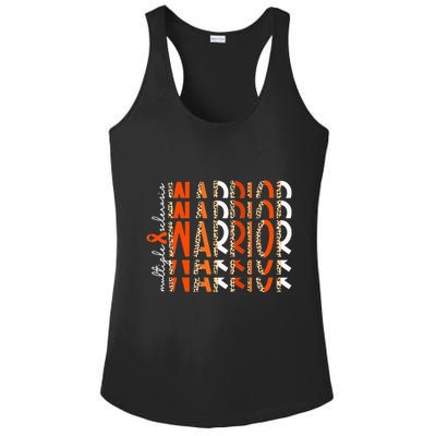 Ms Warrior Multiple Sclerosis Awareness Orange Ribbon Ladies PosiCharge Competitor Racerback Tank