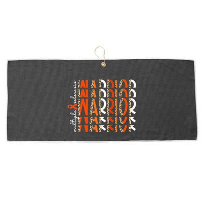 Ms Warrior Multiple Sclerosis Awareness Orange Ribbon Large Microfiber Waffle Golf Towel