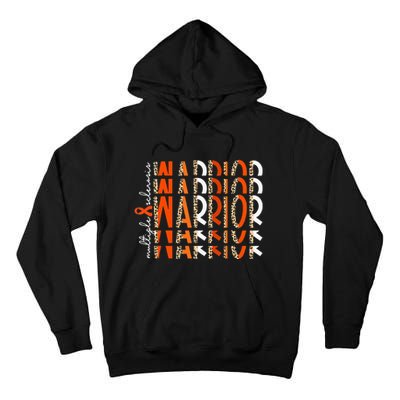 Ms Warrior Multiple Sclerosis Awareness Orange Ribbon Tall Hoodie