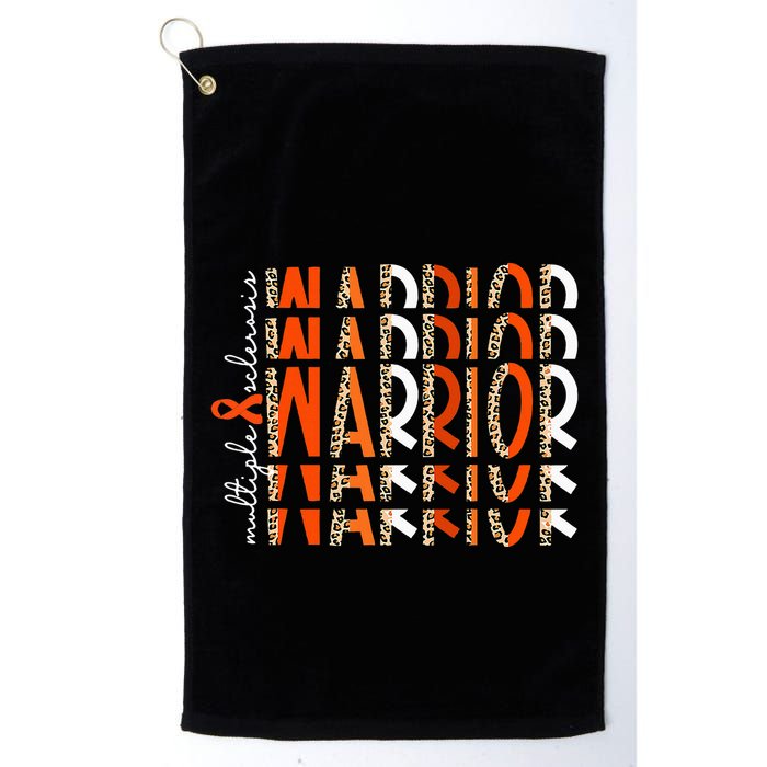 Ms Warrior Multiple Sclerosis Awareness Orange Ribbon Golf Towel