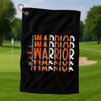 Ms Warrior Multiple Sclerosis Awareness Orange Ribbon Golf Towel