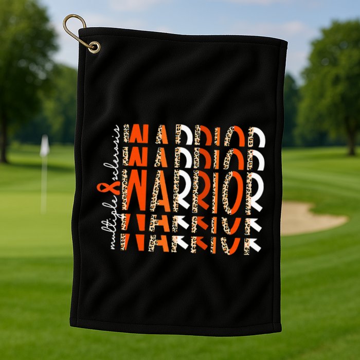 Ms Warrior Multiple Sclerosis Awareness Orange Ribbon Golf Towel
