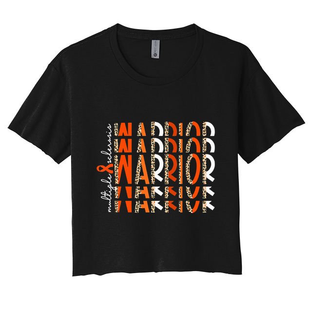Ms Warrior Multiple Sclerosis Awareness Orange Ribbon Crop Top