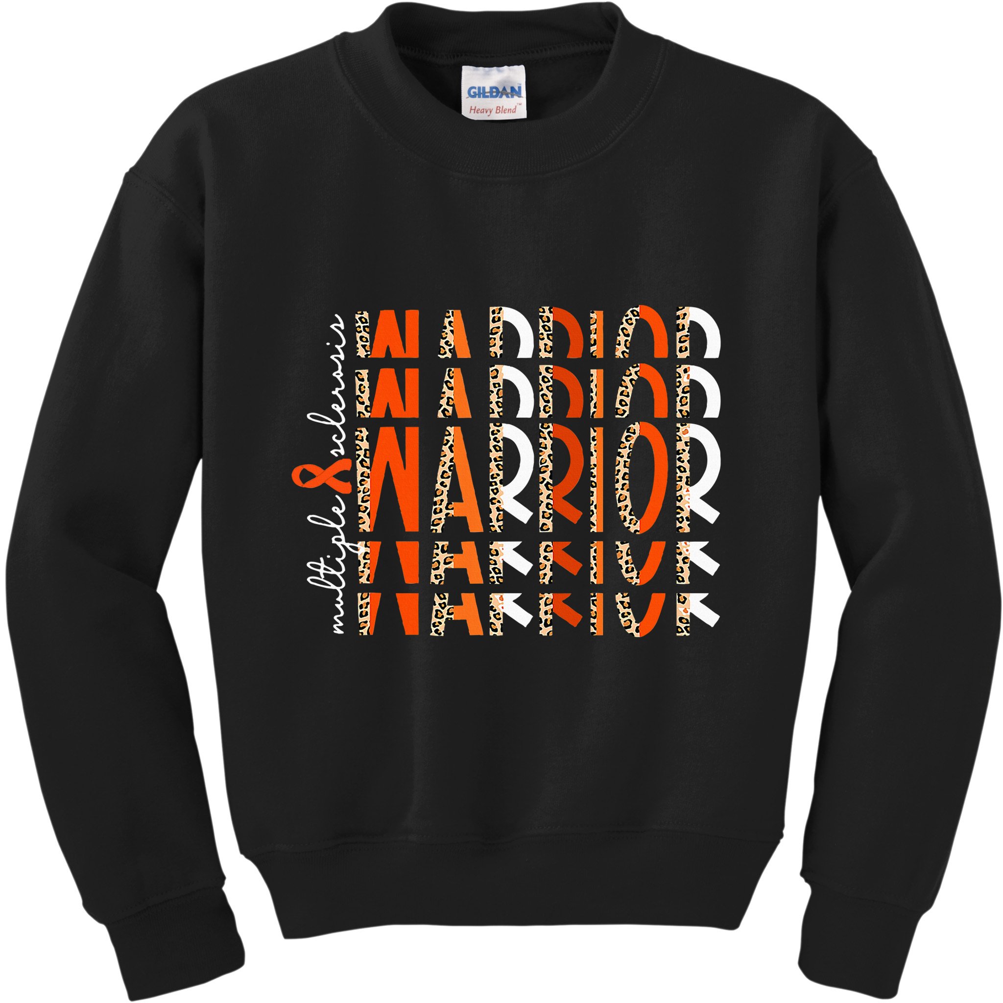 Ms Warrior Multiple Sclerosis Awareness Orange Ribbon Kids Sweatshirt