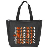 Ms Warrior Multiple Sclerosis Awareness Orange Ribbon Zip Tote Bag