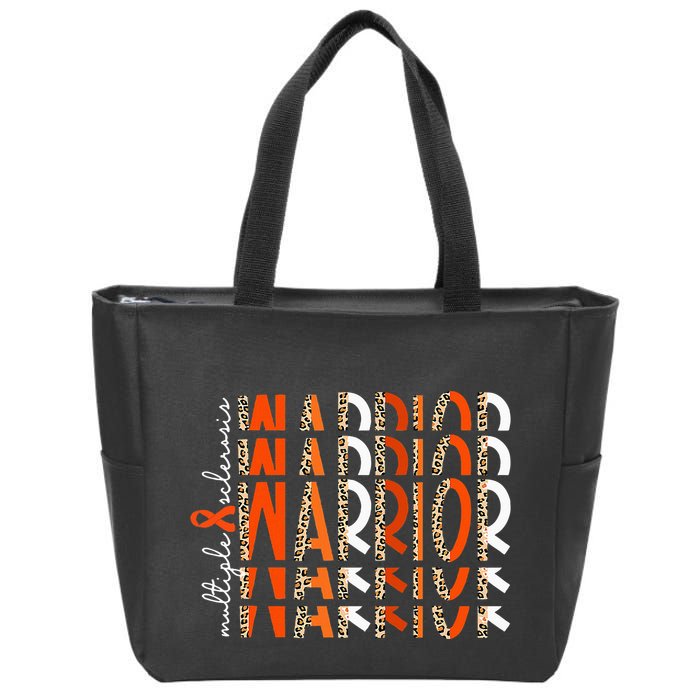 Ms Warrior Multiple Sclerosis Awareness Orange Ribbon Zip Tote Bag