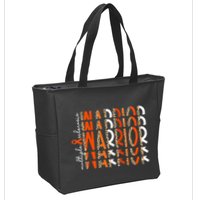 Ms Warrior Multiple Sclerosis Awareness Orange Ribbon Zip Tote Bag