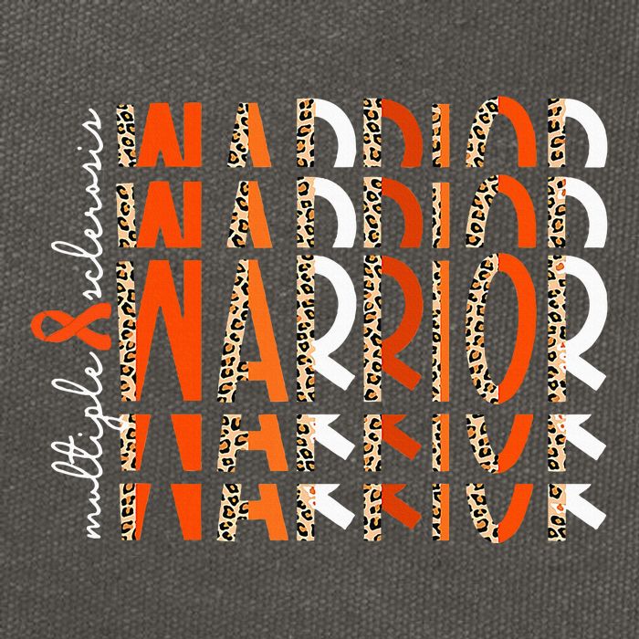Ms Warrior Multiple Sclerosis Awareness Orange Ribbon Cotton Canvas Backpack