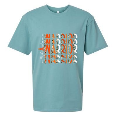 Ms Warrior Multiple Sclerosis Awareness Orange Ribbon Sueded Cloud Jersey T-Shirt