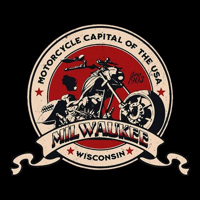 Milwaukee Wisconsin Motorcycle Capital Of The Usa Logo T-Shirt
