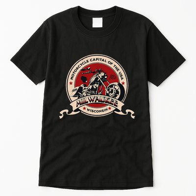 Milwaukee Wisconsin Motorcycle Capital Of The Usa Logo Tall T-Shirt