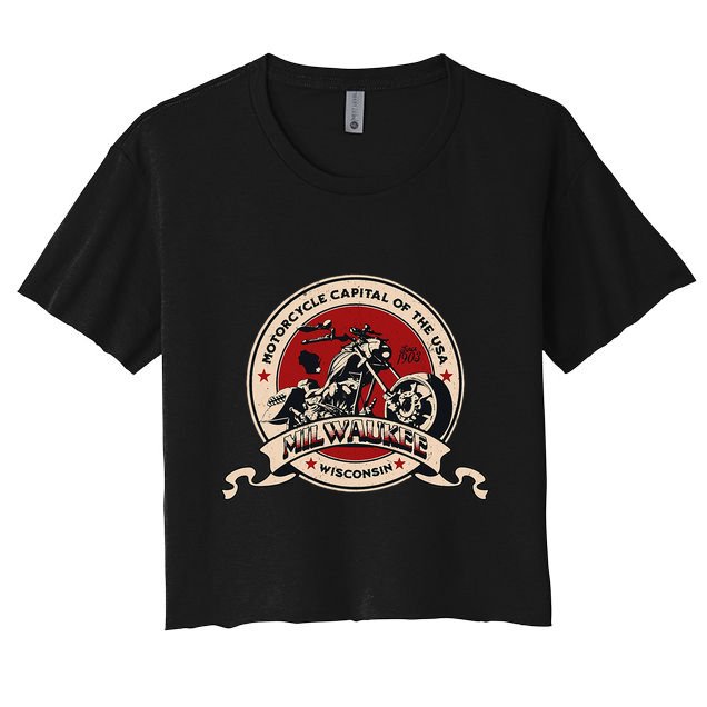 Milwaukee Wisconsin Motorcycle Capital Of The Usa Logo Crop Top
