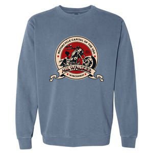 Milwaukee Wisconsin Motorcycle Capital Of The Usa Logo Garment-Dyed Sweatshirt