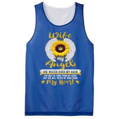 My Wife My Angel She Will Never Be Gone From My Heart Gift Mesh Reversible Basketball Jersey Tank