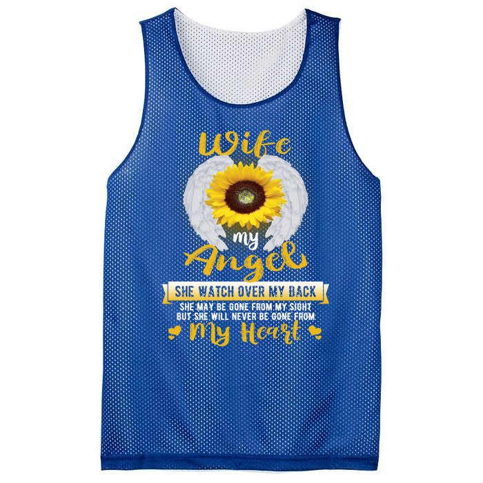 My Wife My Angel She Will Never Be Gone From My Heart Gift Mesh Reversible Basketball Jersey Tank