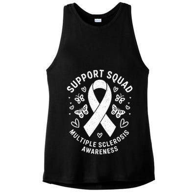 Ms Warrior Ms Support Squad For Multiple Sclerosis Awareness Ladies PosiCharge Tri-Blend Wicking Tank