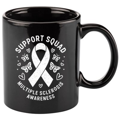 Ms Warrior Ms Support Squad For Multiple Sclerosis Awareness 11oz C Handle Ceramic Mug