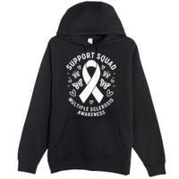 Ms Warrior Ms Support Squad For Multiple Sclerosis Awareness Premium Pullover Hoodie