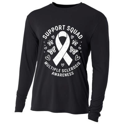 Ms Warrior Ms Support Squad For Multiple Sclerosis Awareness Cooling Performance Long Sleeve Crew