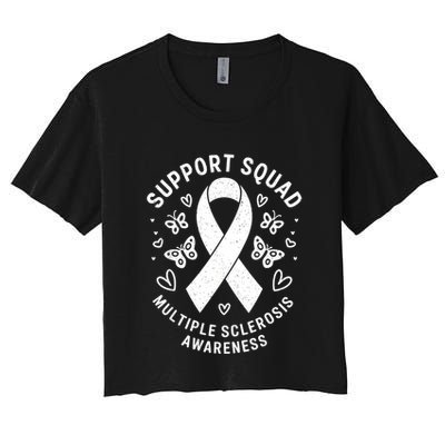 Ms Warrior Ms Support Squad For Multiple Sclerosis Awareness Crop Top