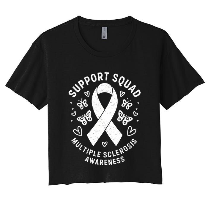 Ms Warrior Ms Support Squad For Multiple Sclerosis Awareness Crop Top