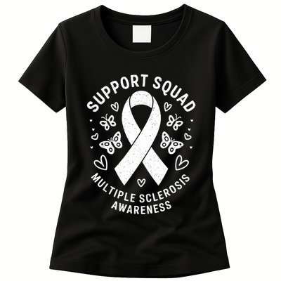 Ms Warrior Ms Support Squad For Multiple Sclerosis Awareness Womens T-Shirt