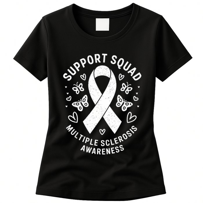 Ms Warrior Ms Support Squad For Multiple Sclerosis Awareness Womens T-Shirt